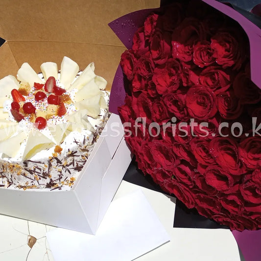 Craft cake an Red roses