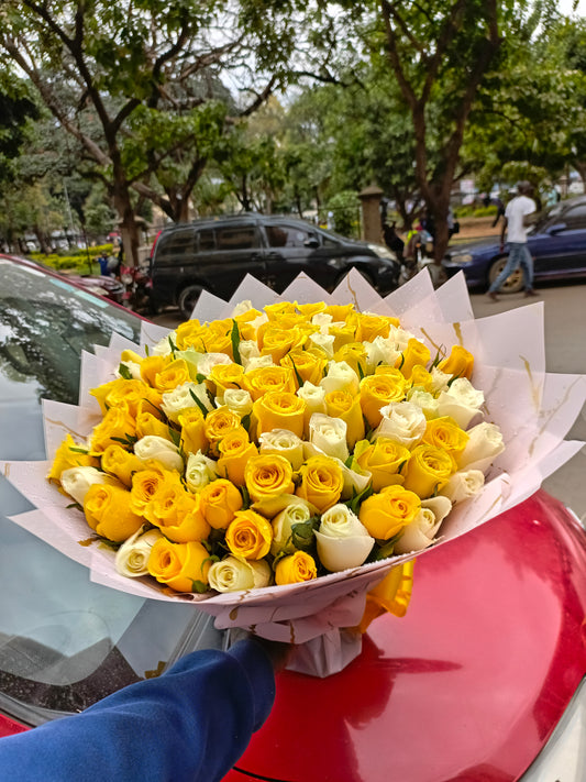 Yellow and White roses